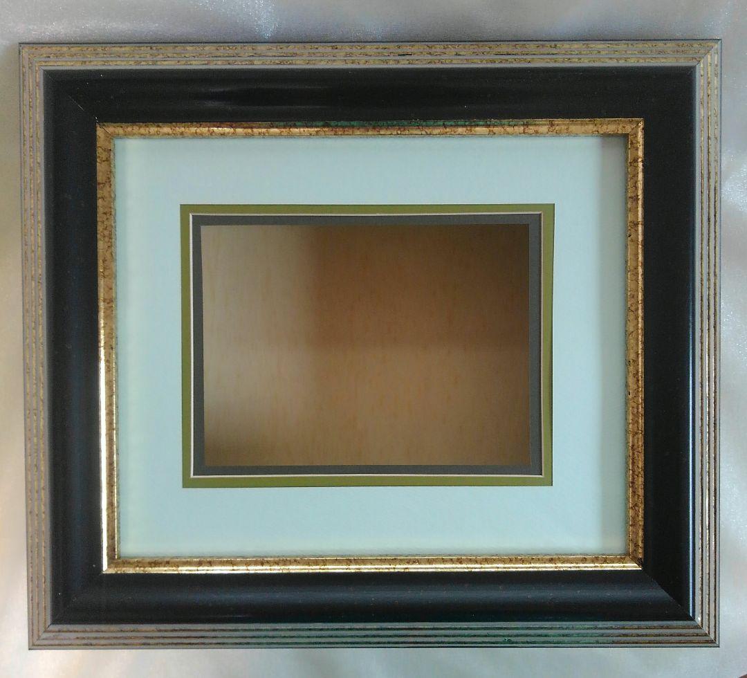 特価　3AP用　超厚額　黒　 水色のマット　No.60247　シャドーボックス