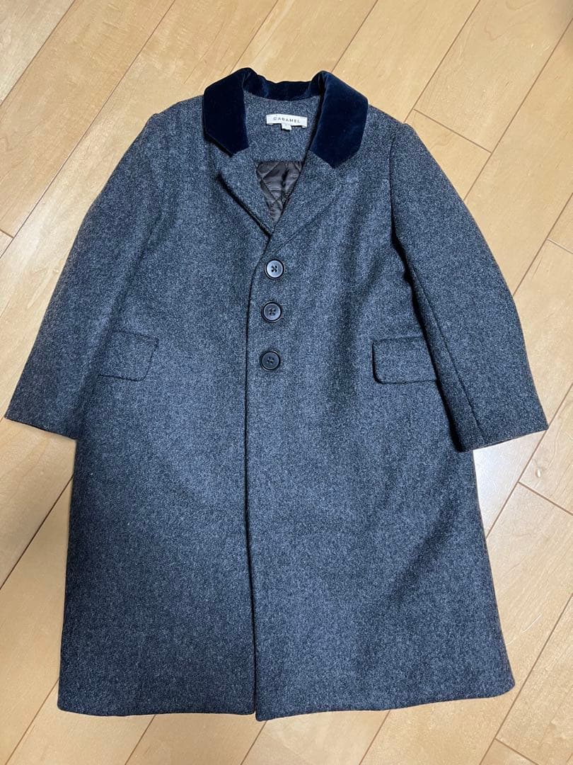 コート caramel BEAR COAT, CHARCOAL MELTON