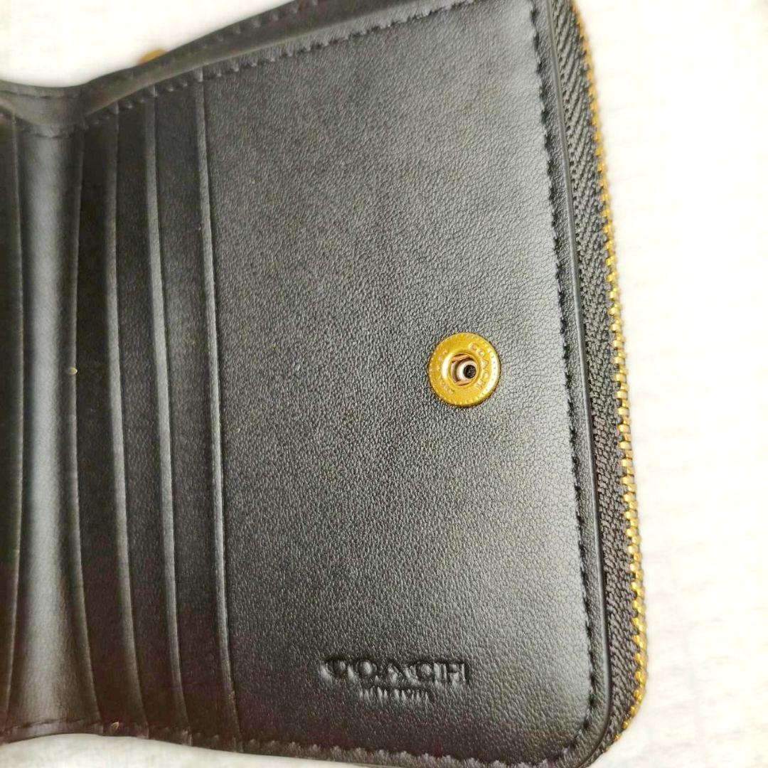 【美品】COACH レキシー 二つ折り財布 ブラック 日本限定　cz120　レザ