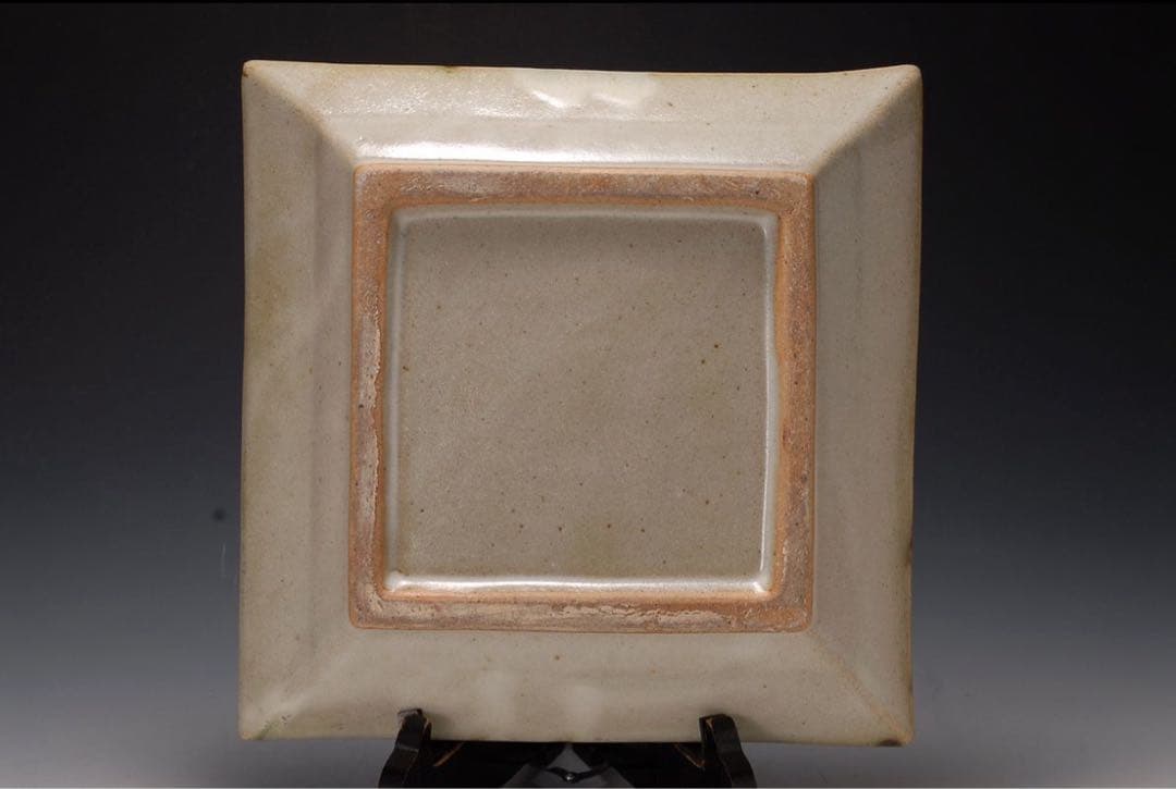 作家物 緑釉鉄絵角皿 検）島岡達三 陶器 陶芸 皿 角皿 民藝 民芸 骨董 壺