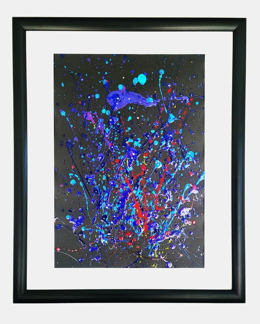 美しき破裂 / 抽象画 53×44㎝ 額縁セット 原画1点のみ モダンアート