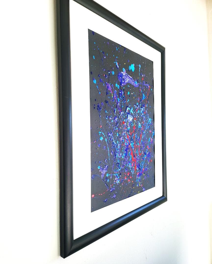 美しき破裂 / 抽象画 53×44㎝ 額縁セット 原画1点のみ モダンアート