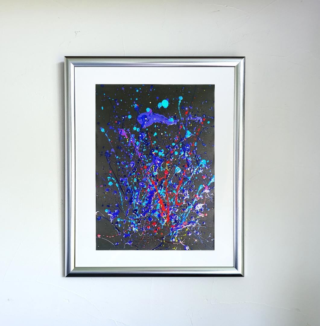 美しき破裂 / 抽象画 53×44㎝ 額縁セット 原画1点のみ モダンアート