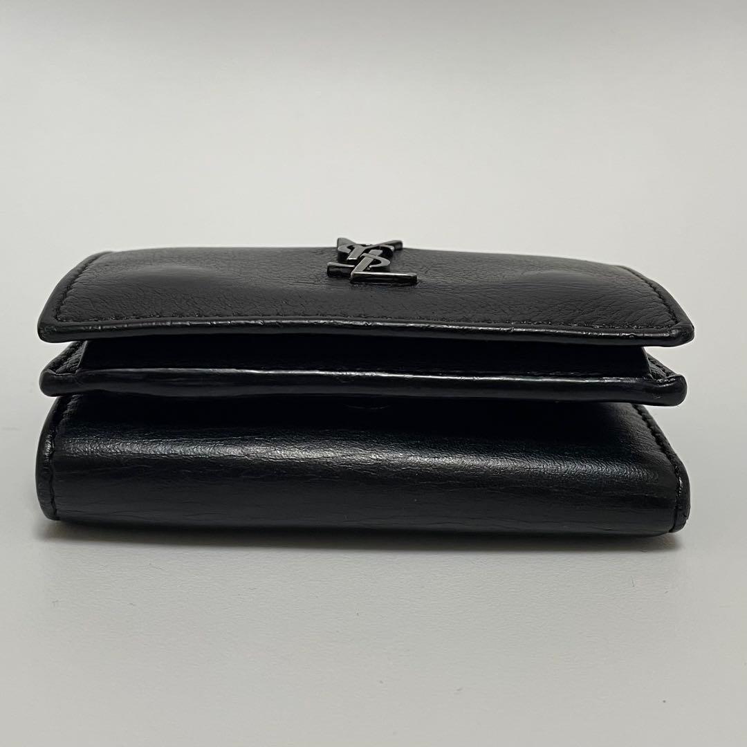 SAINT LAURENTブラック YSL財布 ミニ財布 三つ折り財布 美品