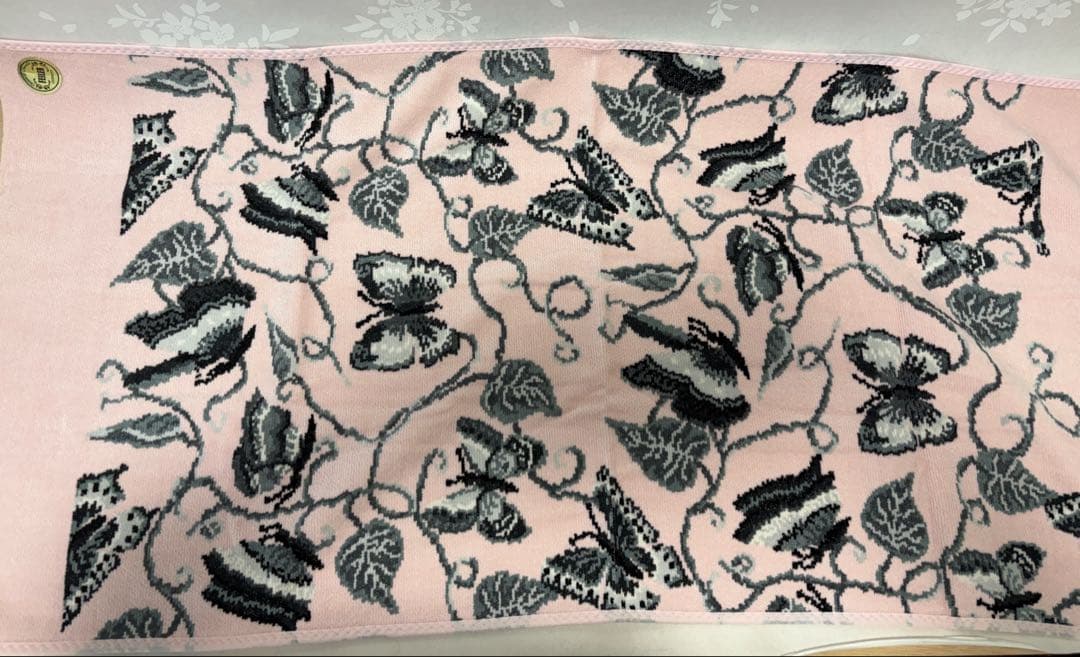 【新品】フェイラー蝶々ボタニカル柄 ピンクブランケット　大判バスタオル