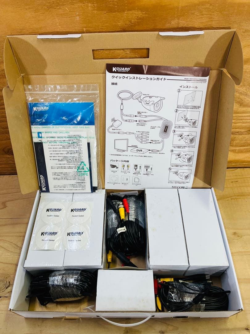 未使用品 防犯カメラ KGUARD H.264 4CH DVR コンボキット