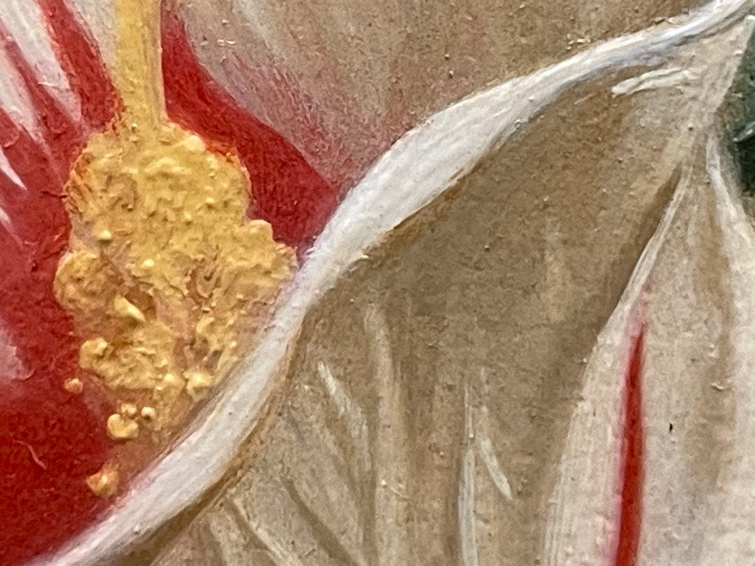 絵画　ムクゲ（ 木槿 ）　油彩画　Kouji 1994