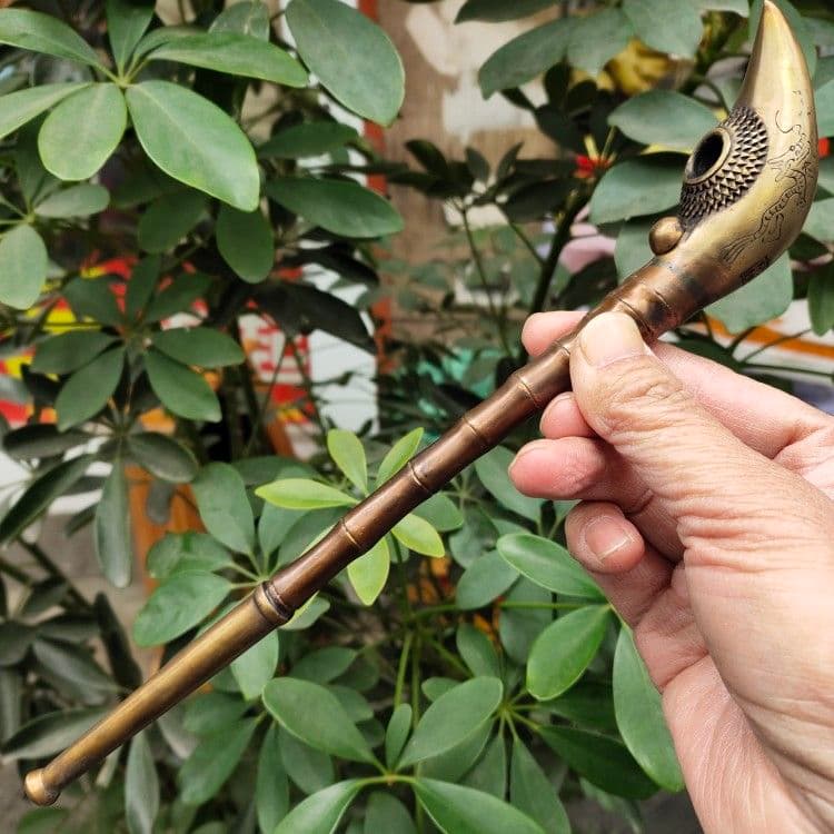 銅製 タバコの棒 龍鳳タバコの棒 装飾品 工芸品 美術品 置物