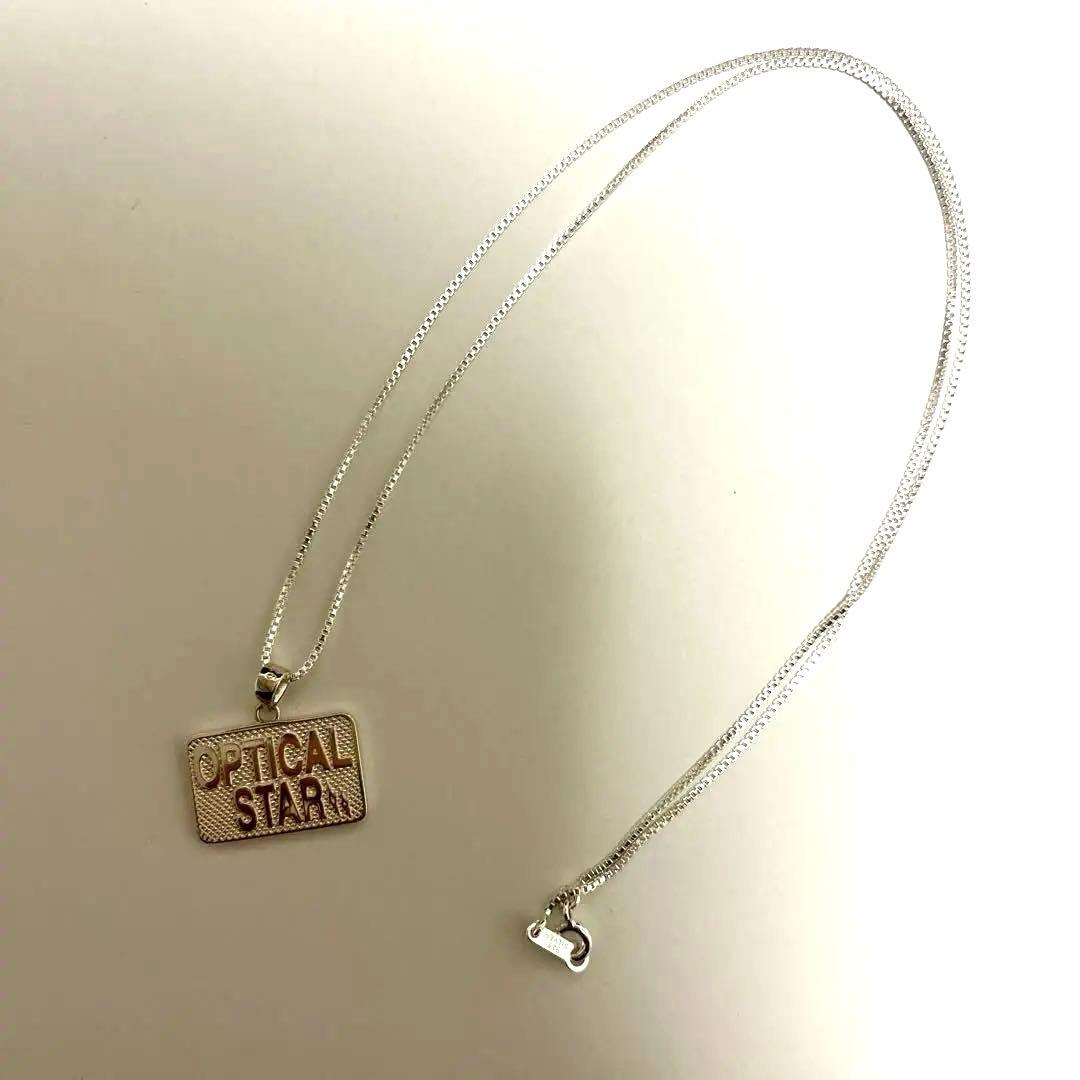 【新品・希少】Opticalstar シルバー ネックレス プレートペンダント