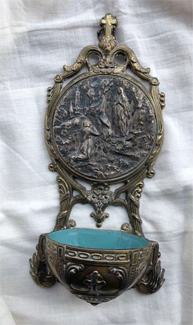 フランスアンティーク金色レグール聖水盤 T24