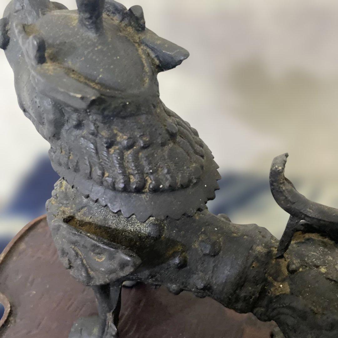 銅器　獅子　置物