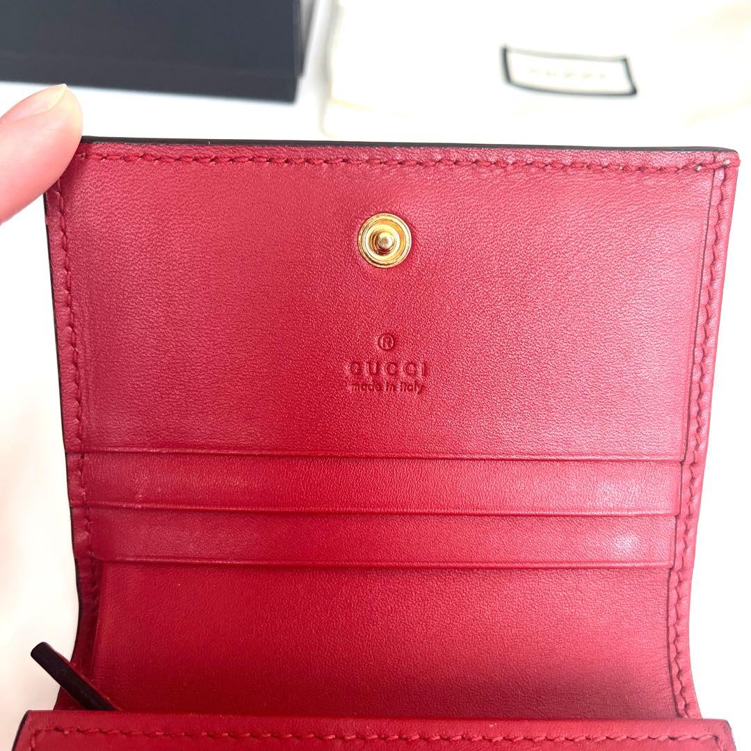 GUCCI GGスプリームミスティックキャット 折りたたみ財布二つ折り猫箱袋付き