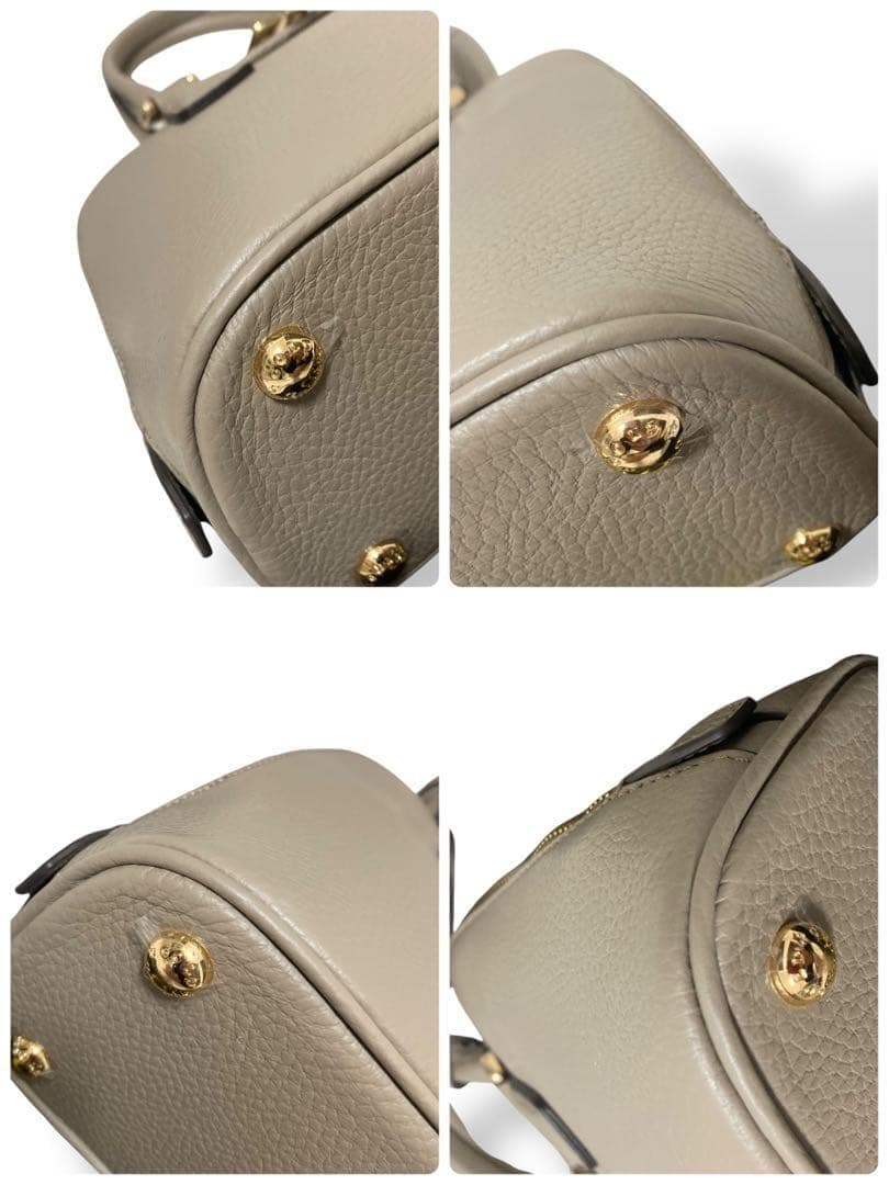 【未使用級】ココセリュクスゴールド　トートバッグ　ハンド　オールレザー　グレー