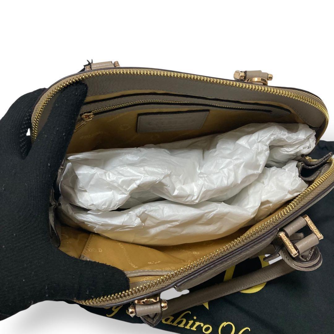 【未使用級】ココセリュクスゴールド　トートバッグ　ハンド　オールレザー　グレー