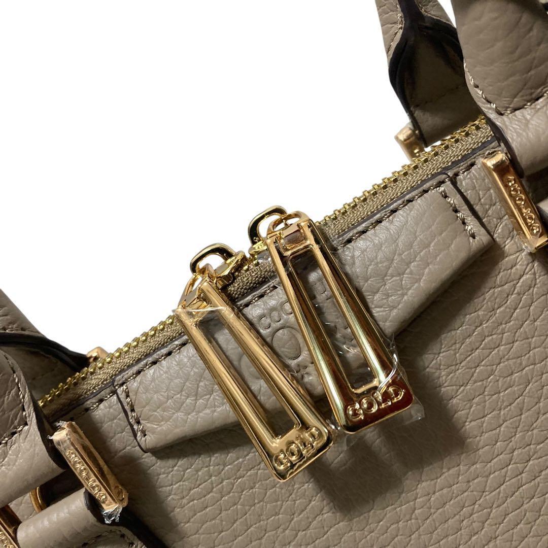 【未使用級】ココセリュクスゴールド　トートバッグ　ハンド　オールレザー　グレー