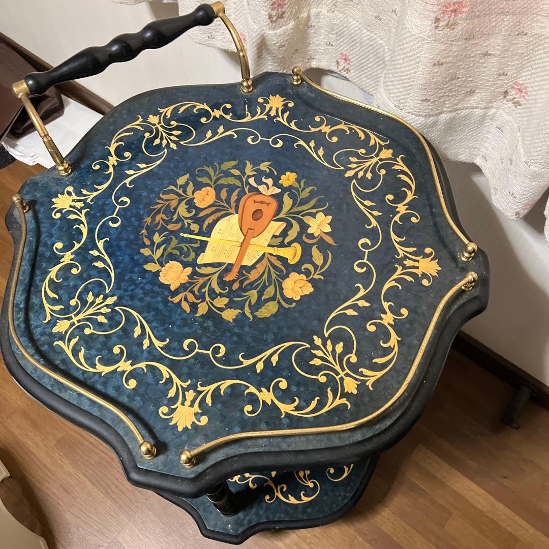 Demain社 アンティーク 象嵌細工 キッチンワゴン イタリア製ドリンクワゴン