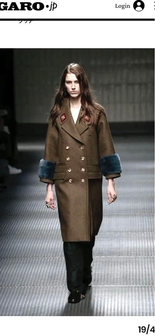 タグ付GUCCI グッチ　ウール　コート　ミンク　ミケーレ