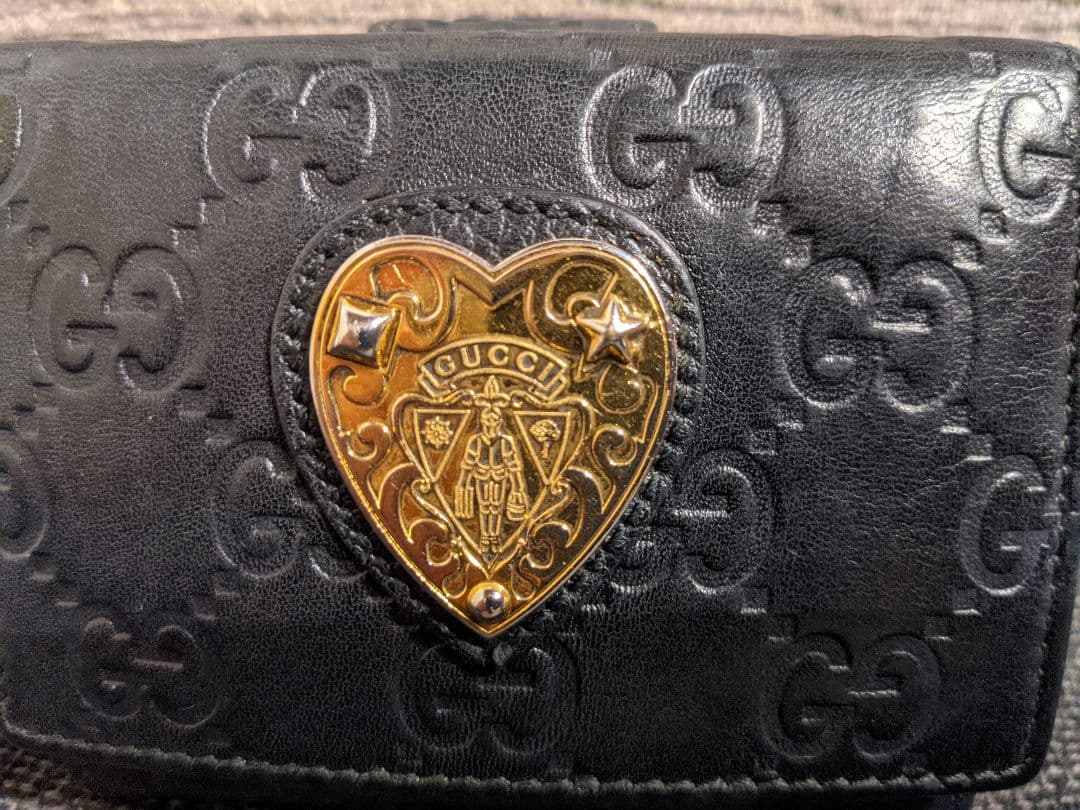 グッチ 財布 三つ折り シマ コンパクト ミニ Wホック 303490