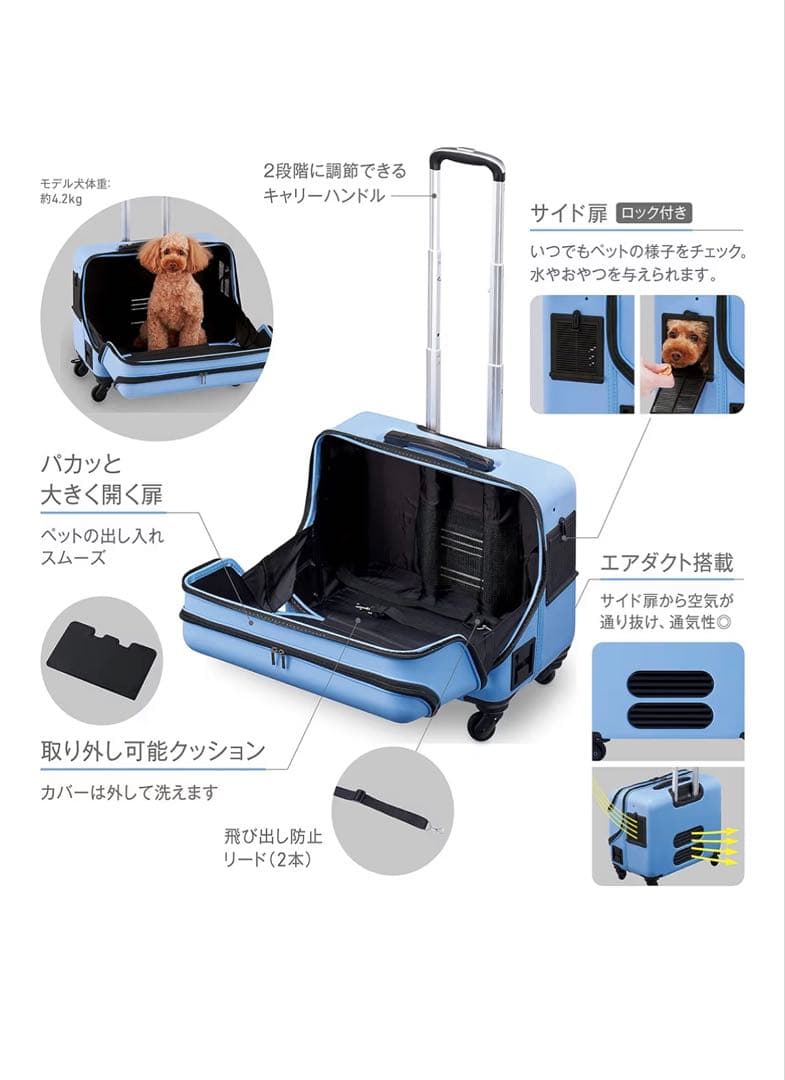 OSOTO roller II M ペットキャリー【GRAY】