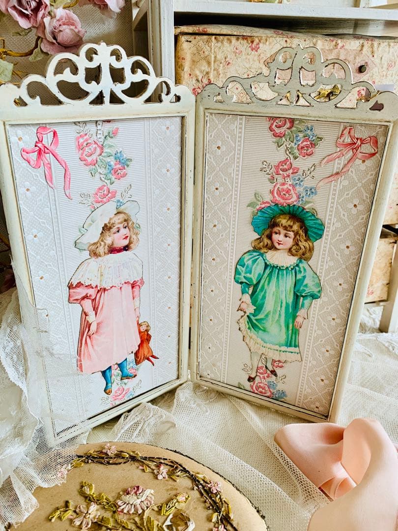 ※リクエストのお品になります※フランスアンティーク クロモス貼パーティション