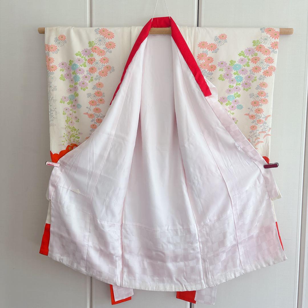 七五三　3歳　アンティーク　着物　被布　セット　草履　長襦袢　女の子　子供着物