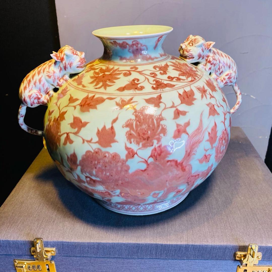 Q1060 壺　花瓶　清朝時代　年代物　中国　アンティーク　 花器 花入 古美術