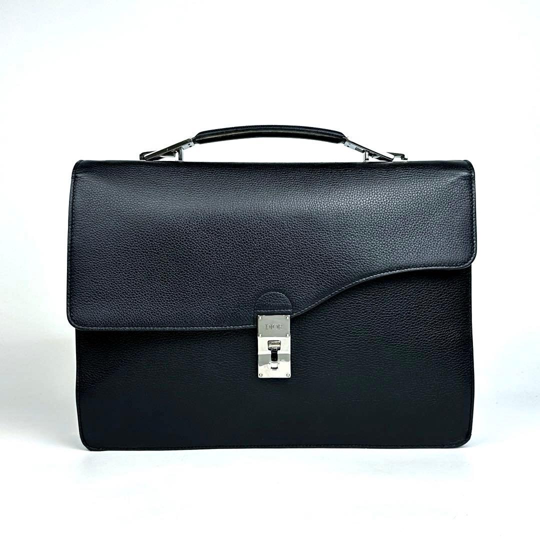 滋賀倉庫 ディオール エリート ビジネスバッグ フォーマル シルバー金具