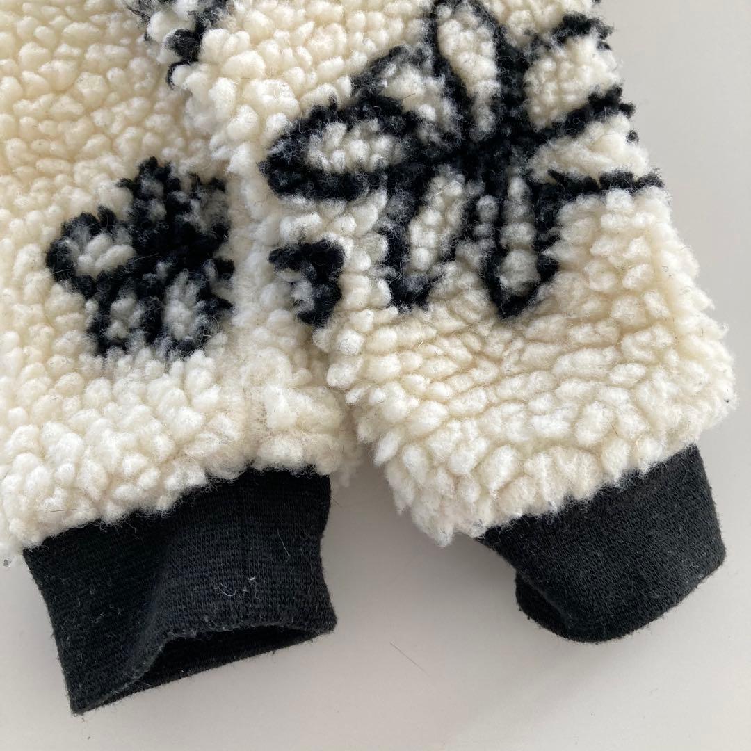 Lunetta ボアロンパース 花柄 M イタグレ アイボリー