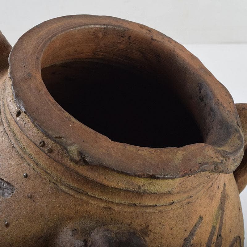 唐津焼　古唐津　福字文　三つ耳水指　時代箱　江戸時代　享保期　C　R9480H