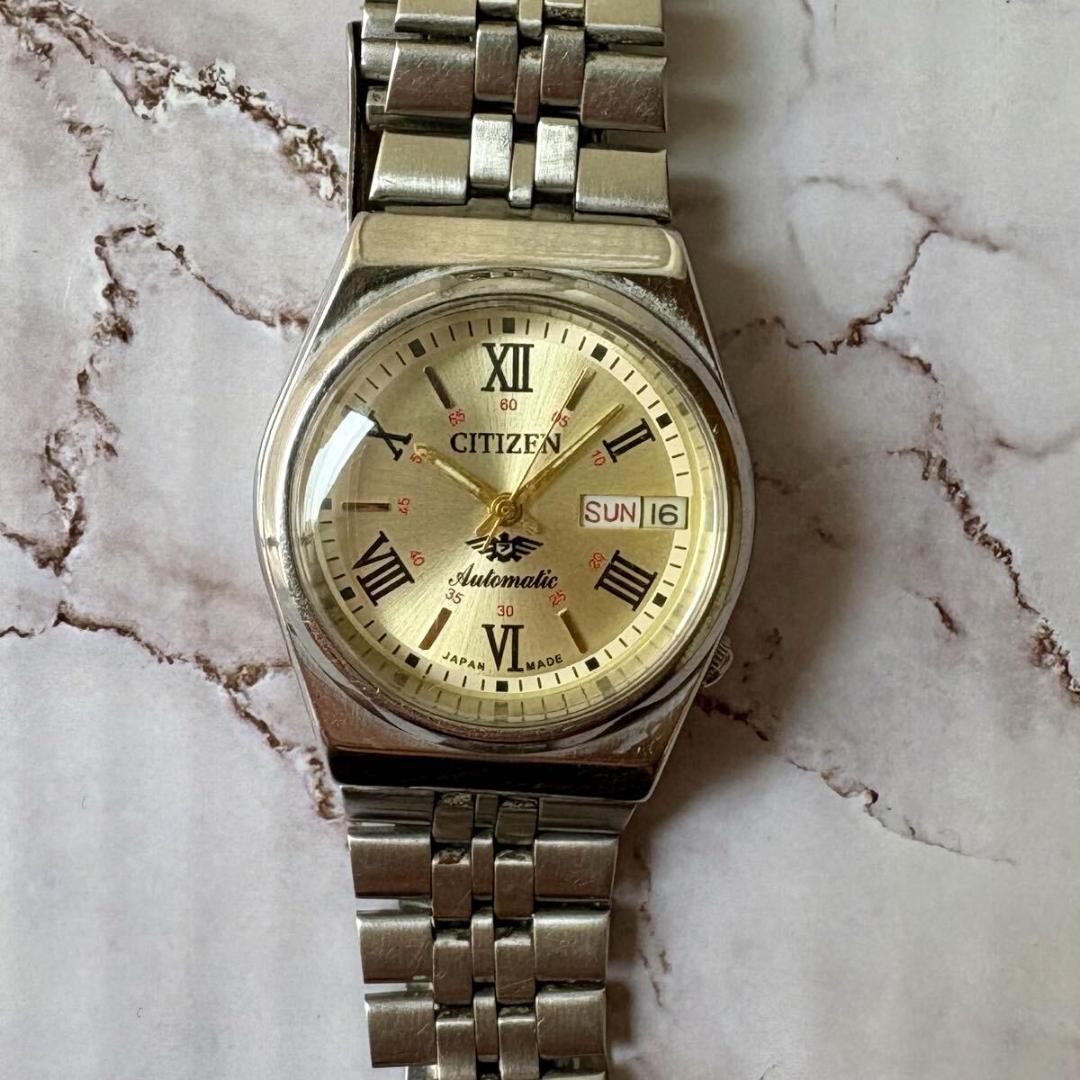 シチズン★オーバホール済★純正ベルト★自動巻デイデイト★アンティーク★70S