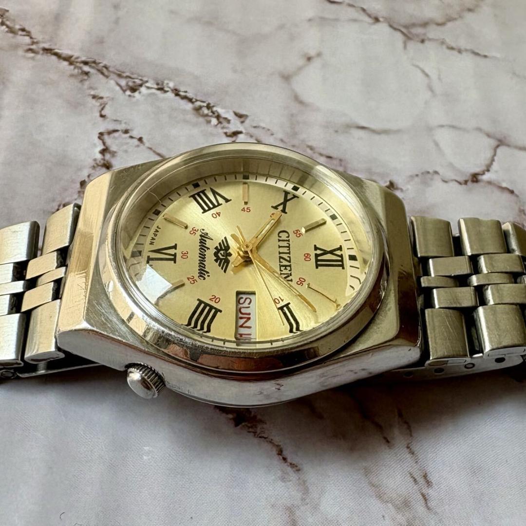シチズン★オーバホール済★純正ベルト★自動巻デイデイト★アンティーク★70S