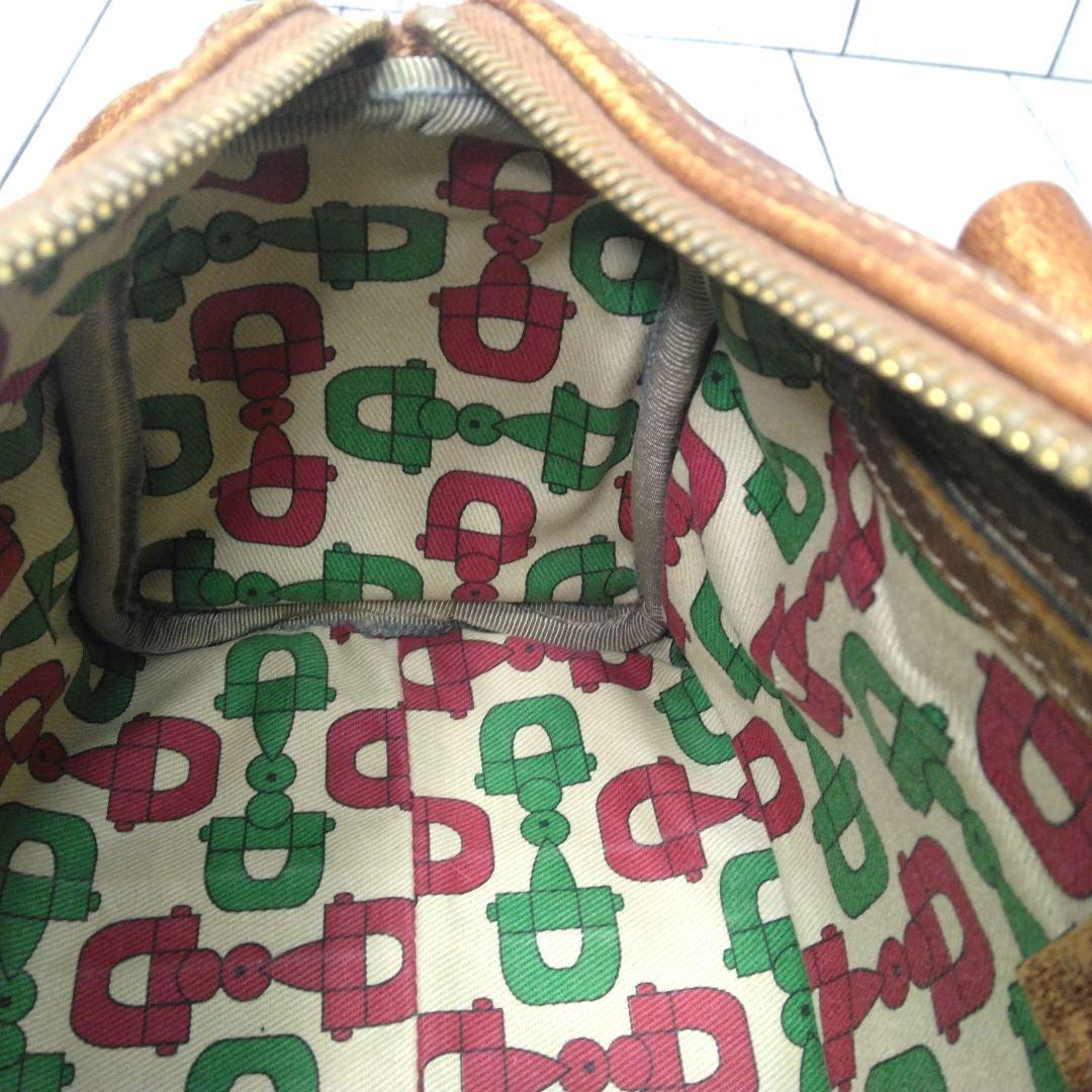 GUCCI ミニボストン　シマ　GGロゴ オールレザー　希少　総柄　493075