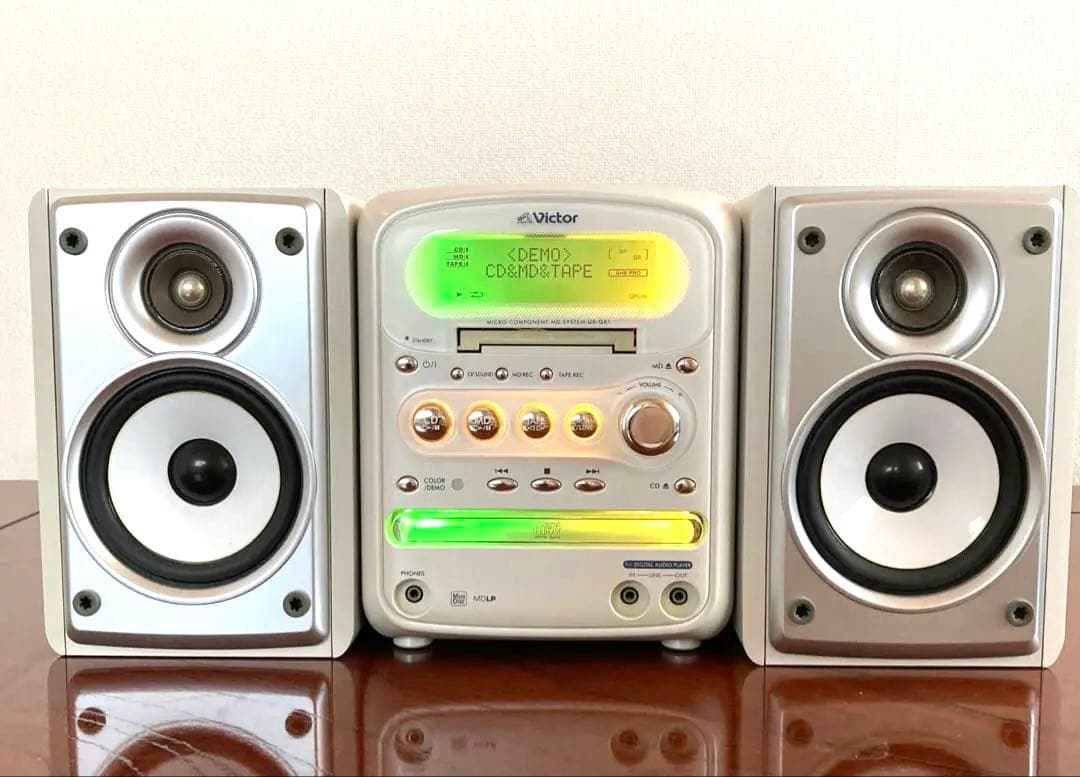 [希少の逸品】Victor MD/CDカセット搭載ミニコンポ UX-QX1-W