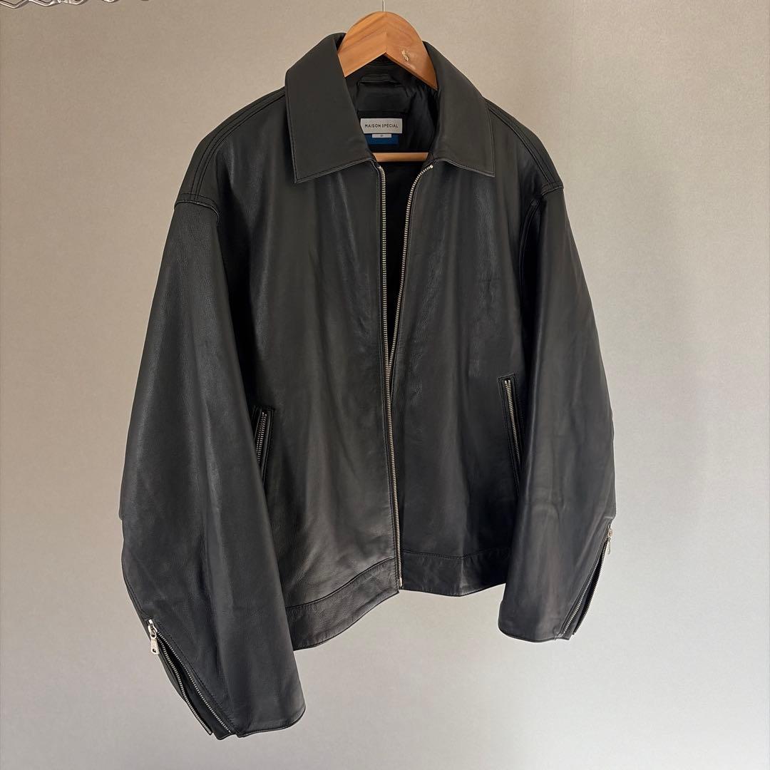 【25AW】メゾンスペシャル 新作レザーライダース 黒 未使用 39,600円