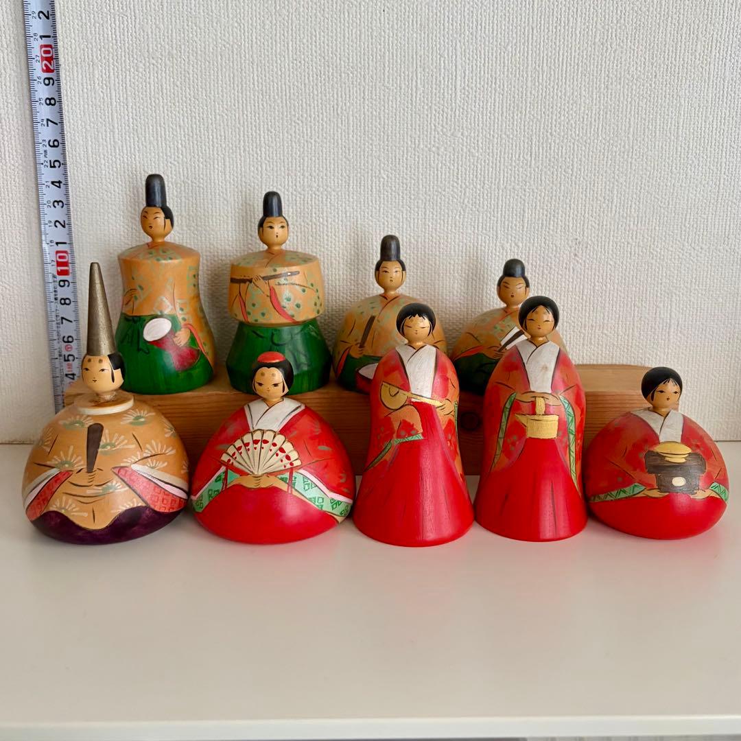 鳴子系　松谷伸吉　雛こけし　9体セット　【まとめ買い申請でお値引】伝統工芸