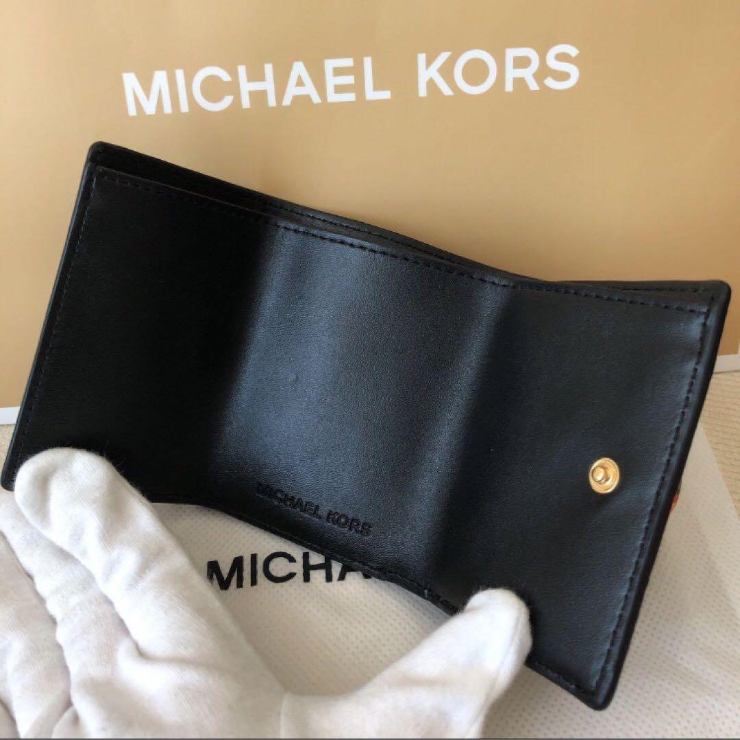 新品 マイケルコース MICHEAL KORS 三つ折り財布 ブラック