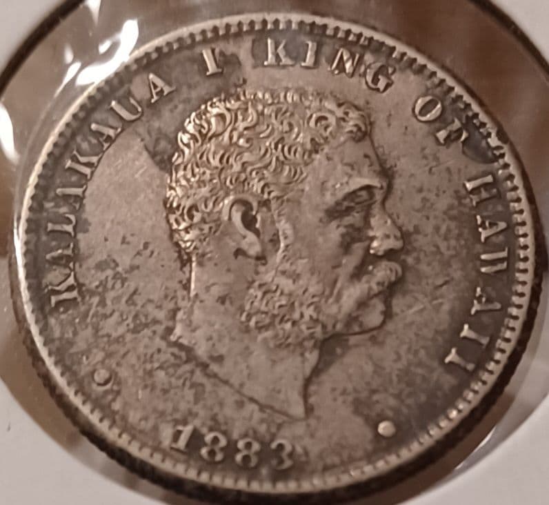 「愉快王」とも呼ばれる陽気な人柄カラカウア1世1883年(143年前)ハワイ銀貨