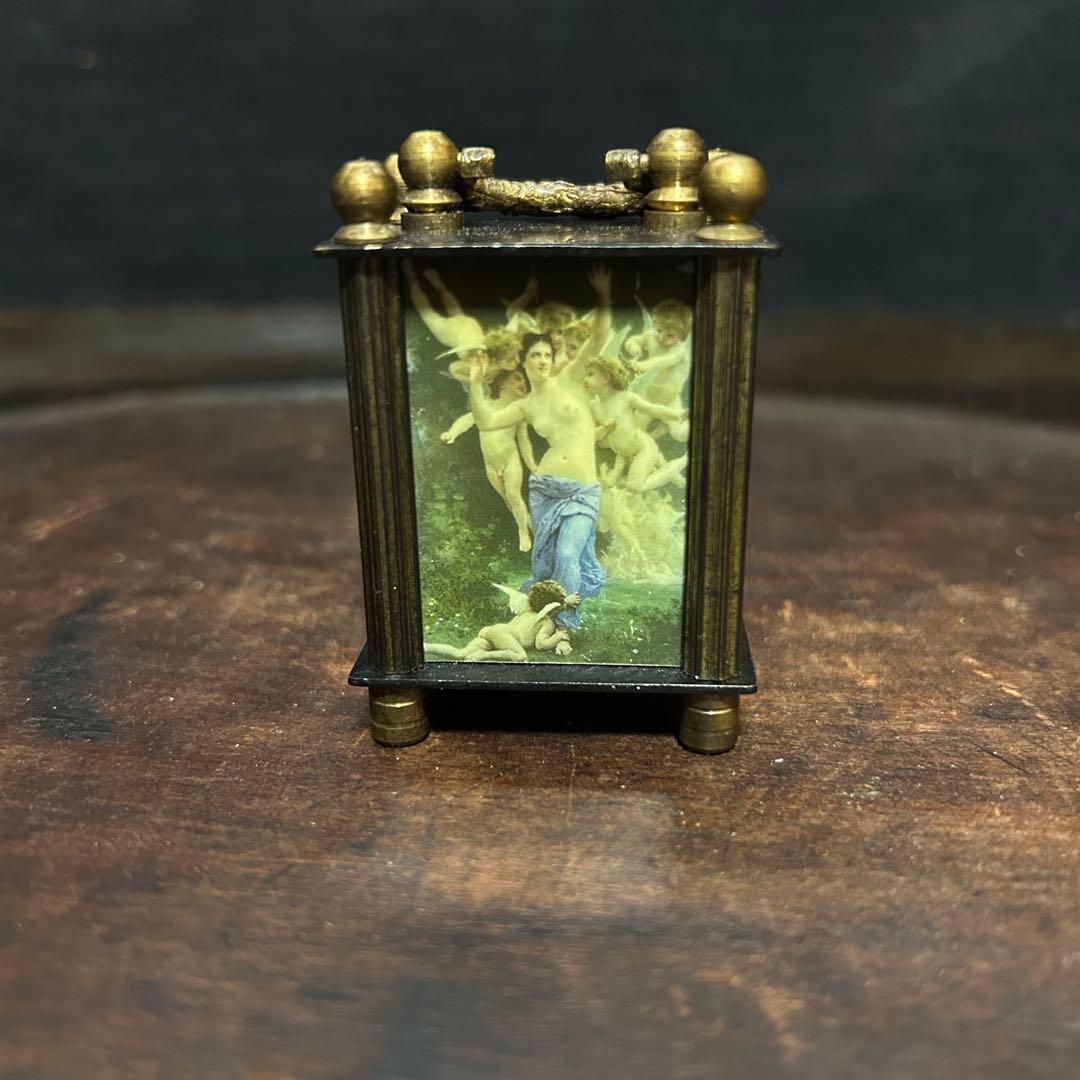 アンティーク　オメガ手巻式　ミニチュア置時計　稼働確認済み