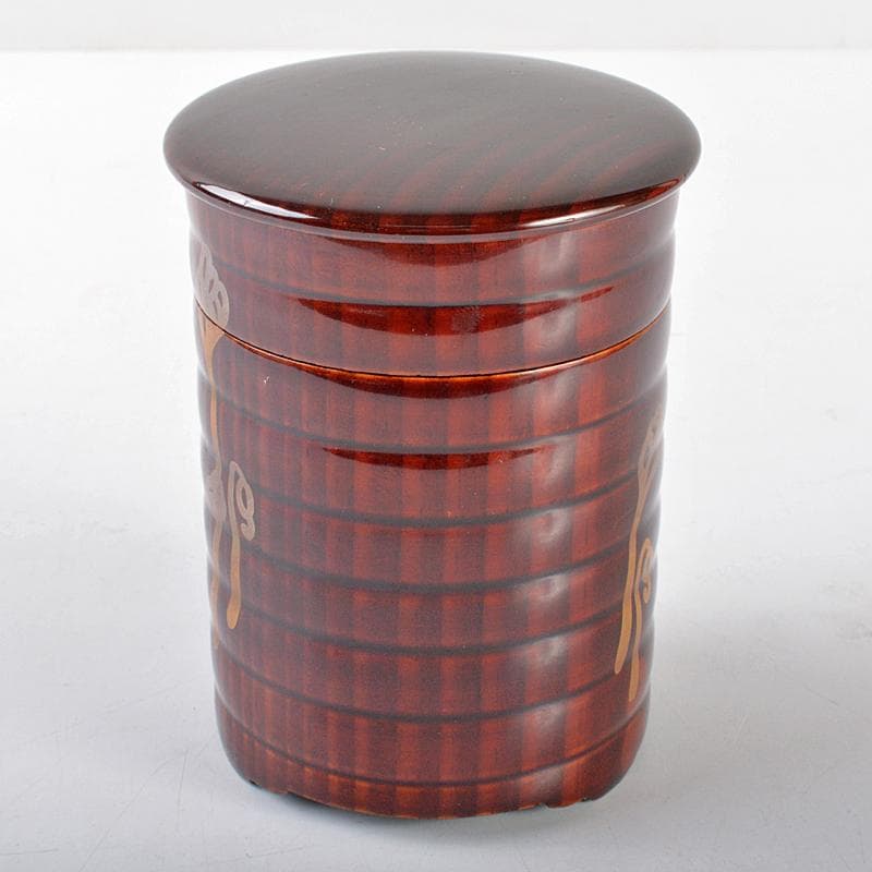 茶道具　加賀漆師　金城萬茂造　蕨蒔絵　烟草筒　煙草入　共箱　V　R5453