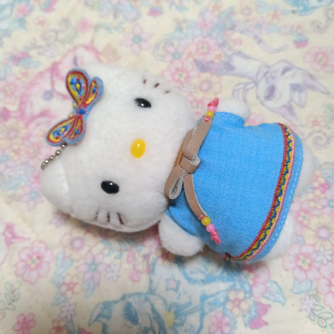 ハローキティ カウボーイ バタフライ ぬいぐるみ マスコット 平成レトロ レア