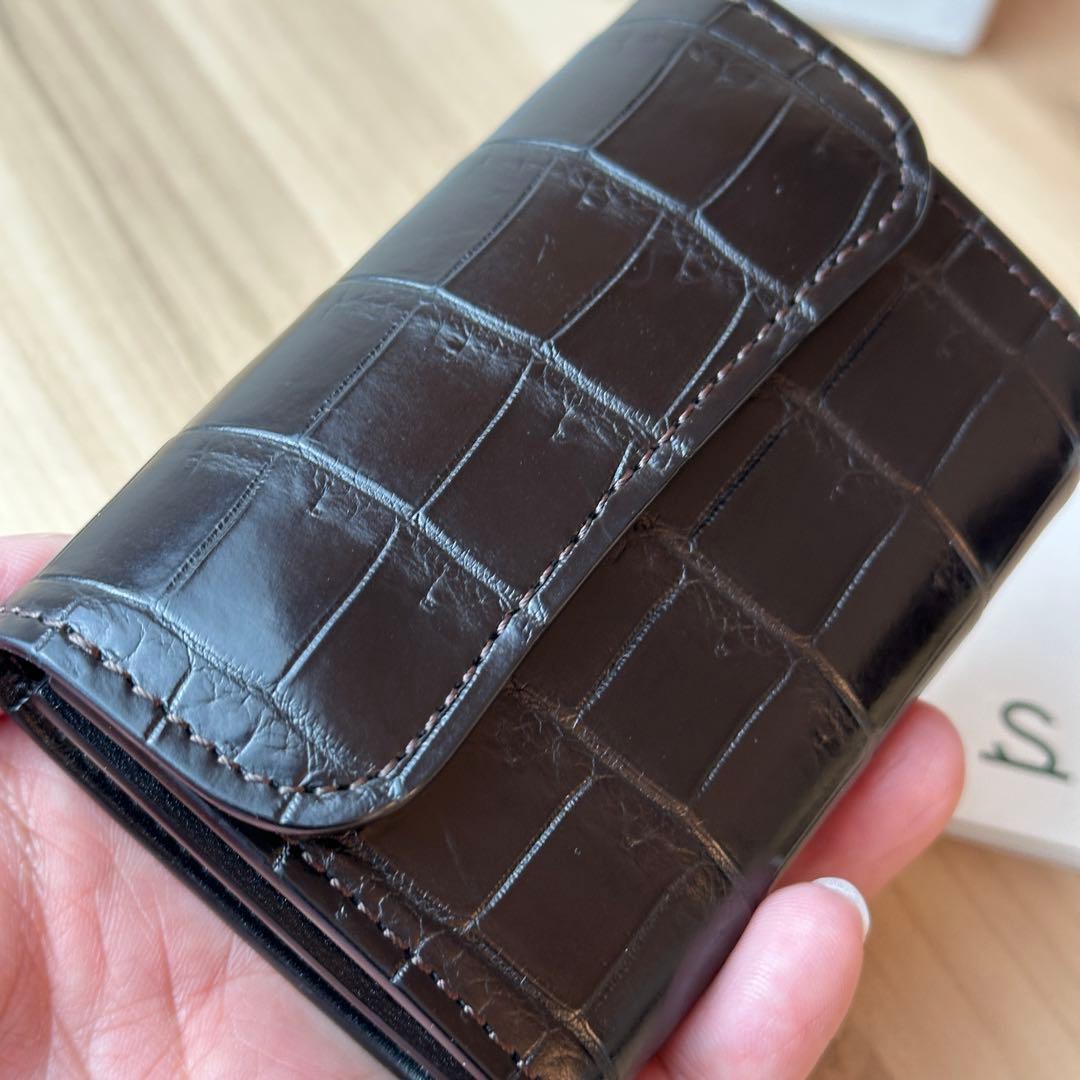 ワイルドスワンズ ポント クロコ ブラック【極美品】　小銭入れカバー付き