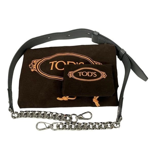 トッズ TOD’S ハンドバッグ ダブルT グレー 美品