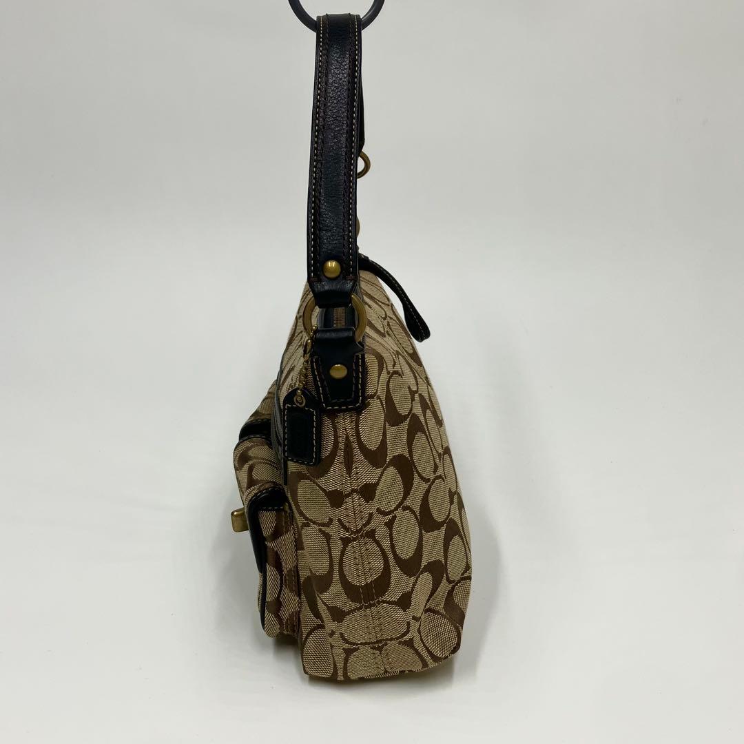 【美品】コーチ レガシー シグネチャー ショルダー バッグ レザー ターンロック