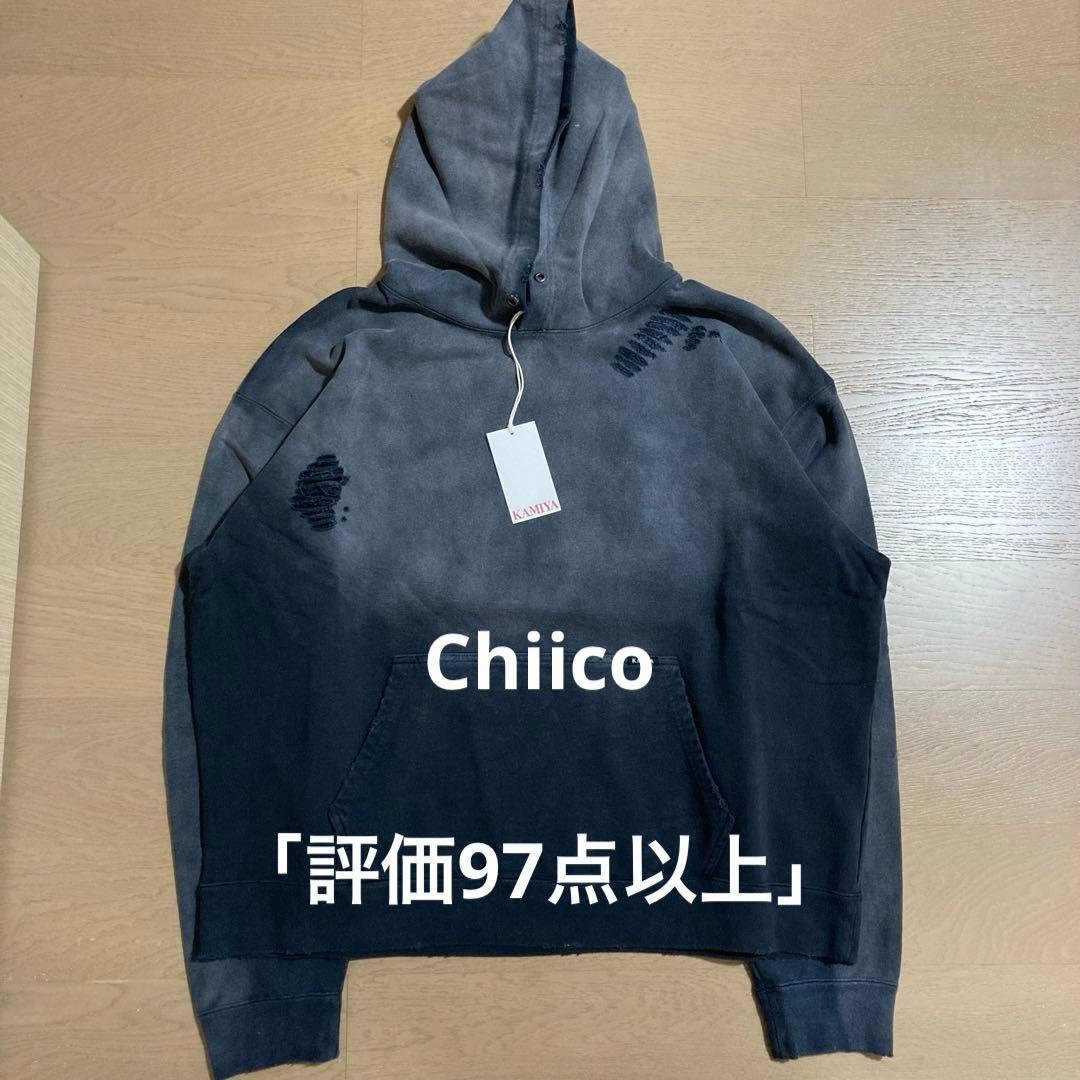 KAMIYA カミヤ　パーカー　グラデーションダメージフーディ M