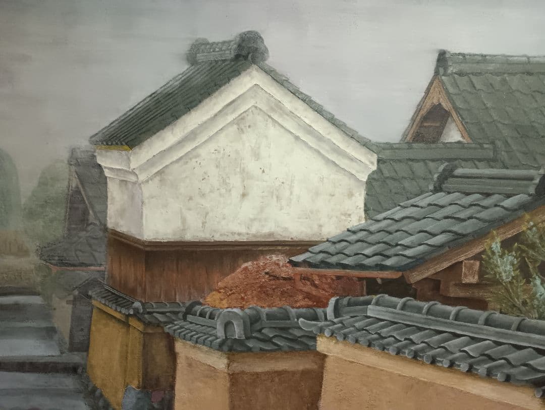 日本画 「賀茂の社家」100号　美術学生卒業制作　学校賞受賞作品