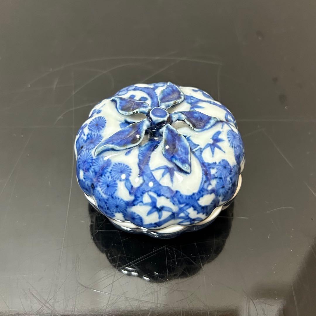 竹泉　染付蜜柑香合　茶道具懐石茶箱鵬雲斎坐忘斎淡々斎即中斎七事式而妙斎水指棗茶碗