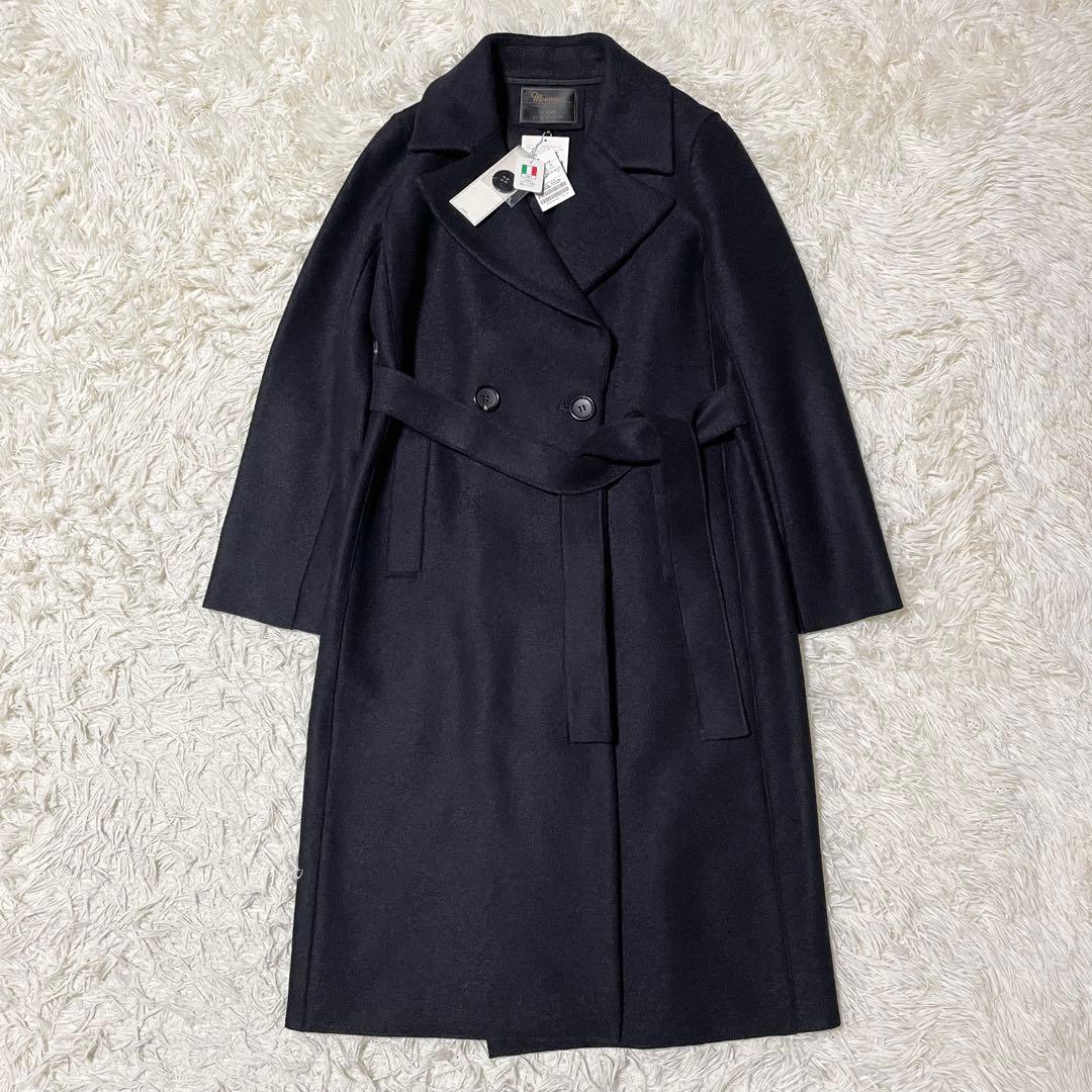 【未使用品】23区 moessmer ダブル チェスターコート ネイビー 38