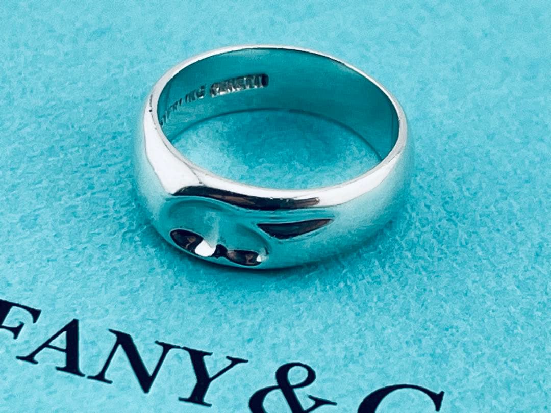 h965 ティファニー　カーブド　ハート　リング　シルバー　925 約8.5号