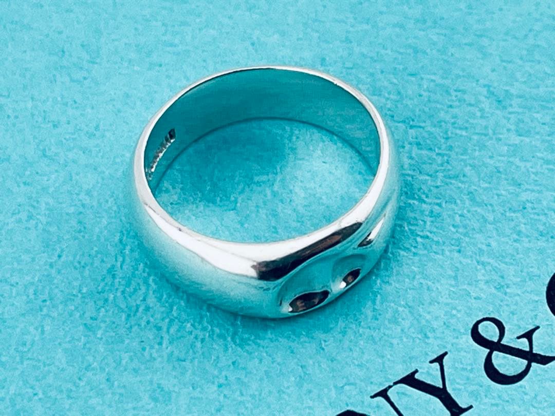 h965 ティファニー　カーブド　ハート　リング　シルバー　925 約8.5号