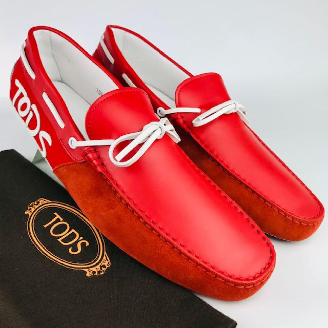 新品未使用★TOD'S・レザー切替 サイドロゴ ドライビングシューズ(10.5)